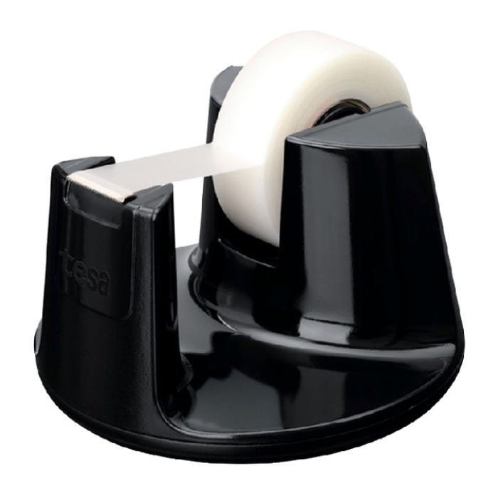 Plakbandhouder tesa Easy Cut® compact + 1 rol plakband invisible 33mx19mm zwart