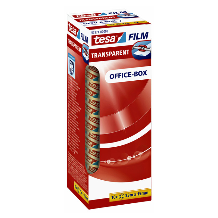 Plakband tesafilm® 33mx15mm transparant 10 rollen