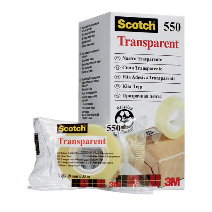 Plakband Scotch 550 19mmx33m transparant