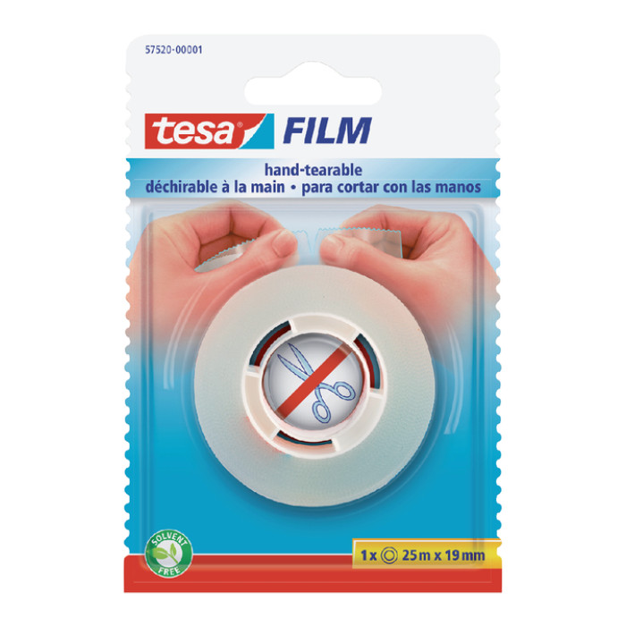 Plakband  tesafilm® 25mx19mm handscheurbaar transparant