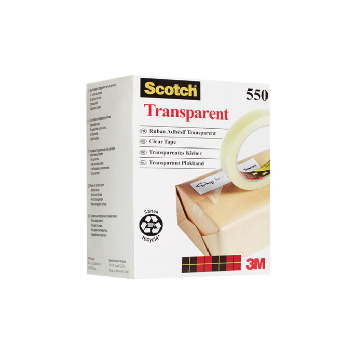 Plakband Scotch 550 19mmx66m transparant