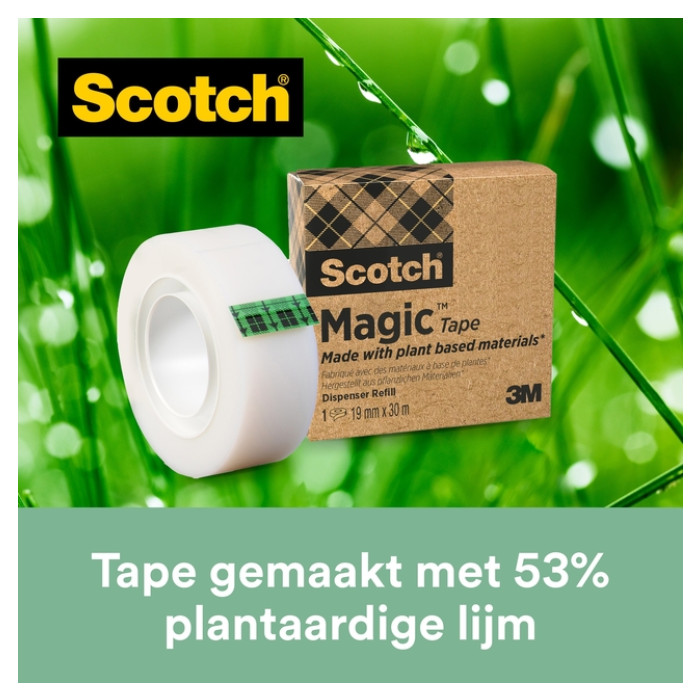 Plakband Scotch Magic 900 19mmx30m onzichtbaar mat