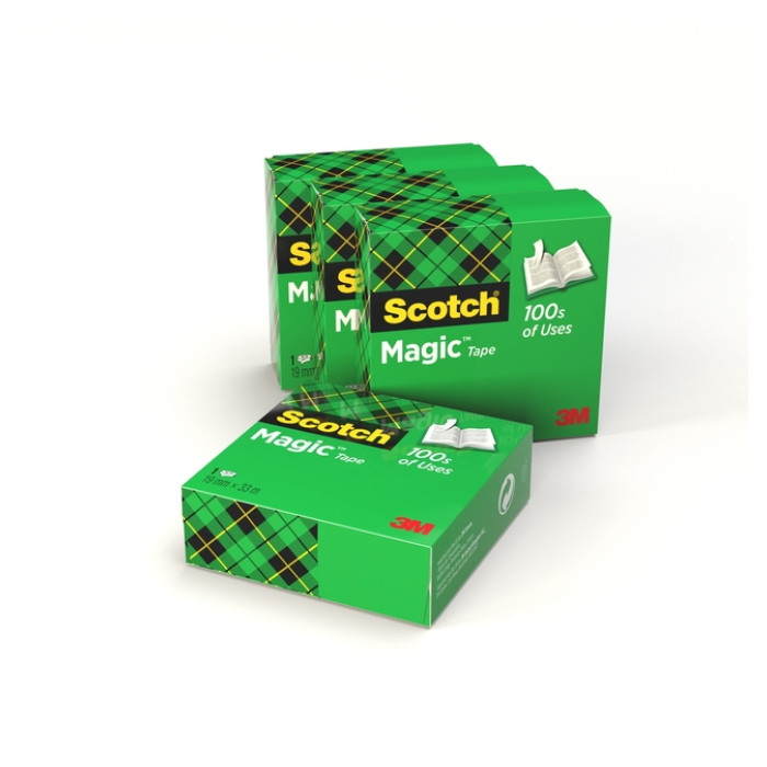 Plakband Scotch Magic 810 19mmx33m onzichtbaar transparant  4 rollen