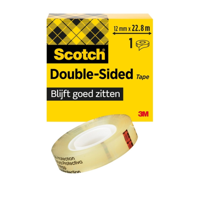 Plakband Scotch 665 12mmx22.8m dubbelzijdig