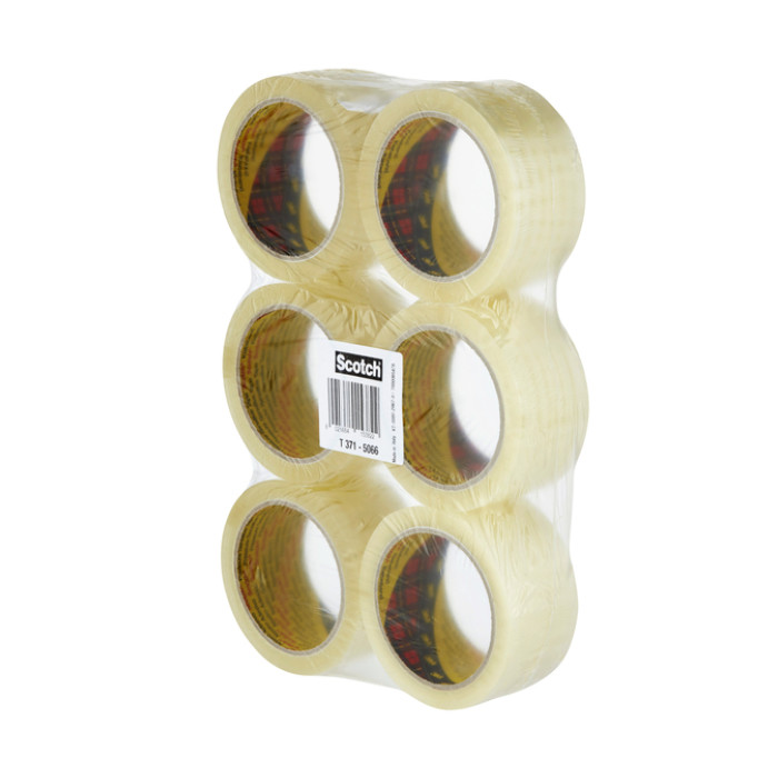 Verpakkingstape Scotch 371 50mmx66m transparant PP 6 rollen