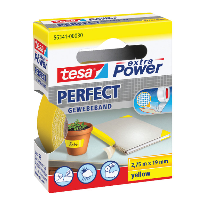 Textieltape tesa® extra Power Perfect 2.75mx19mm geel