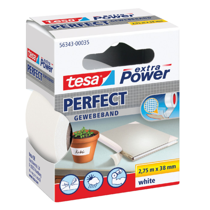 Textieltape tesa® extra Power Perfect 2.75mx38mm wit