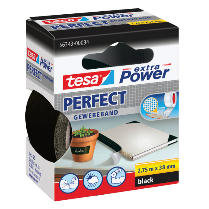 Textieltape tesa® extra Power Perfect 2.75mx38mm zwart