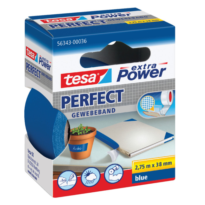 Textieltape tesa® extra Power Perfect 2.75mx38mm blauw