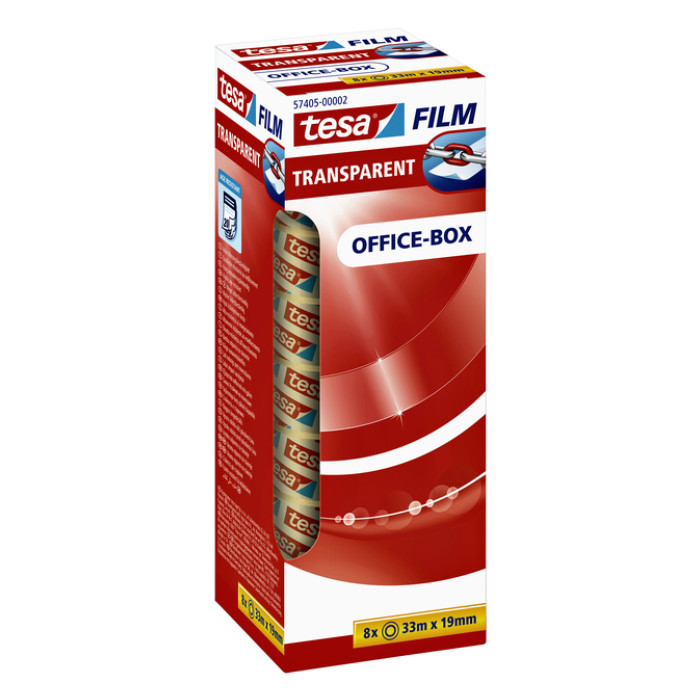 Plakband tesafilm® 33mx19mm transparant 8 rollen
