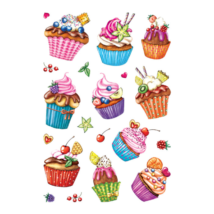 Etiket HERMA 3387 cupcakjes glitter