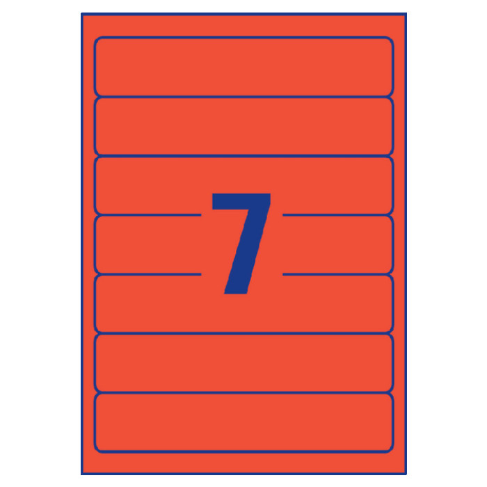 Rugetiket Avery Zweckform smal 38x192mm zelfklevend rood