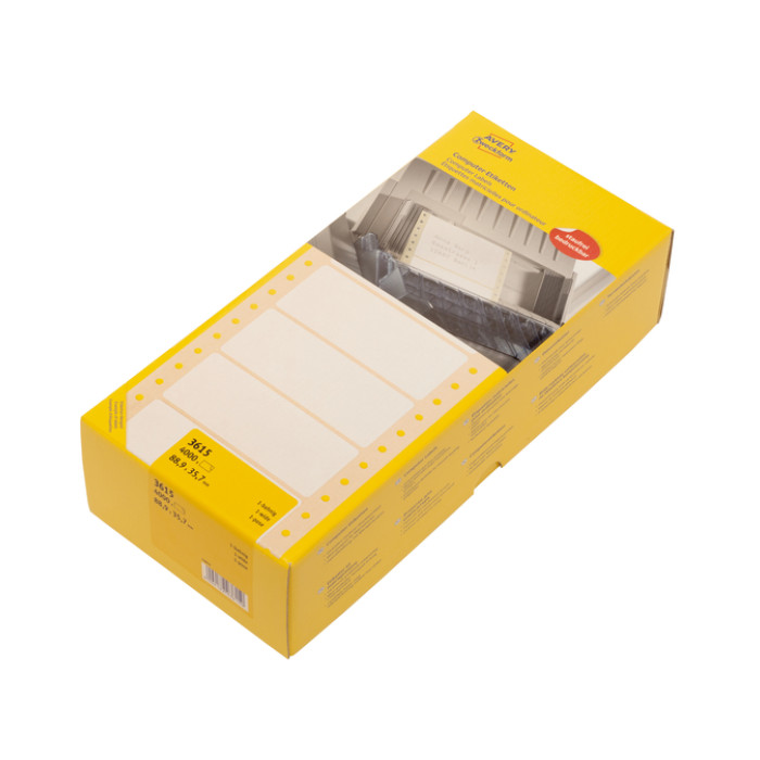 Etiket Avery Zweckform 3615 88.9x35.7mm 1-baans wit 4000stuk