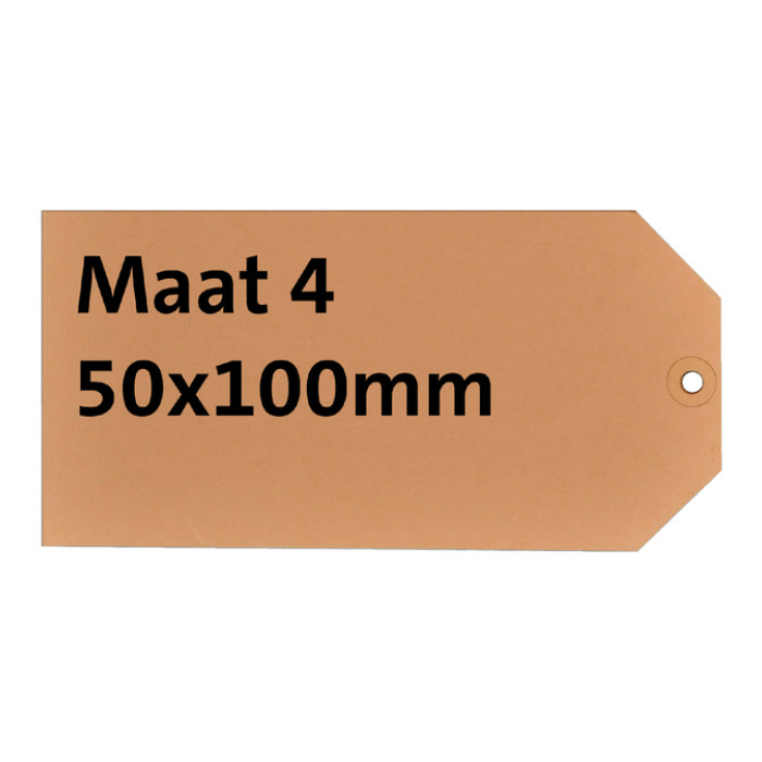 Label karton nr 4 200gr 50x100mm chamois 1000 stuks