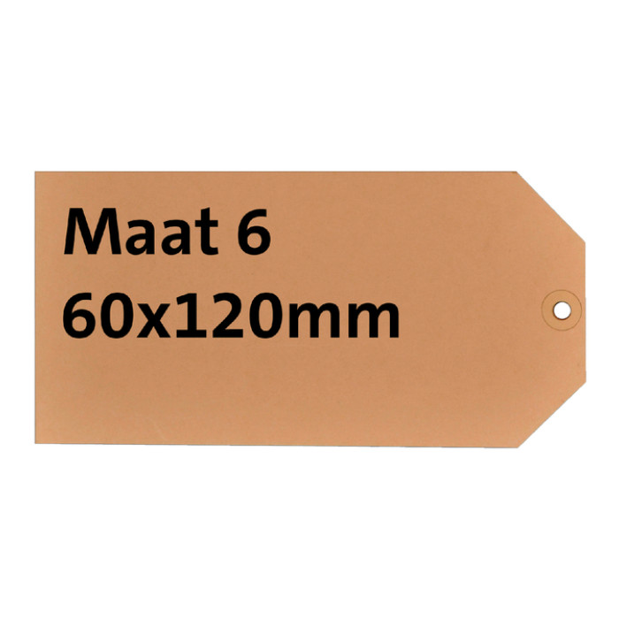 Label karton nr 6 200gr 60x120mm chamois 1000 stuks