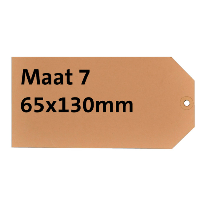 Label karton nr 7 200gr 65x130mm chamois 1000 stuks