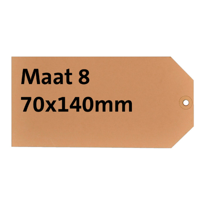 Label karton nr 8 200gr 70x140mm chamois 1000 stuks
