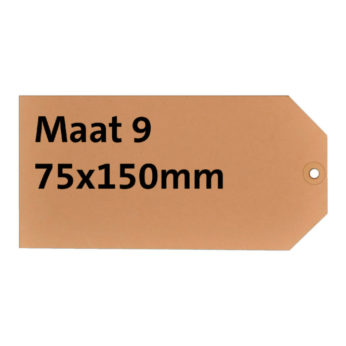 Label karton nr 9 200gr 75x150mm chamois 1000 stuks