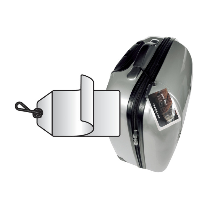 Label bagage Djois 3L 11120 72x123mm met nylonkoord transparant 10 stuks