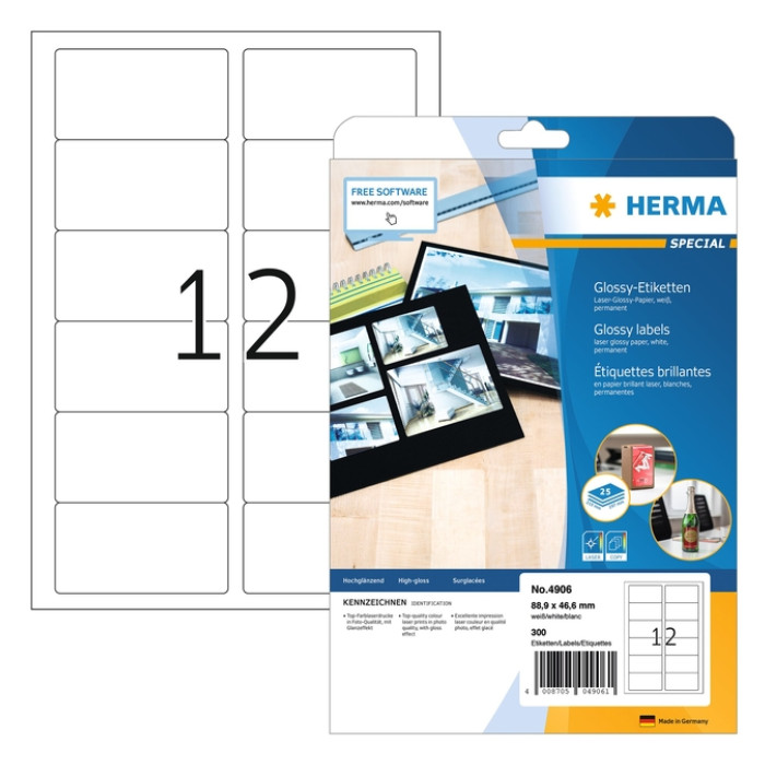Etiket HERMA 4609 52.5x21.2mm premium wit 11200 etiketten