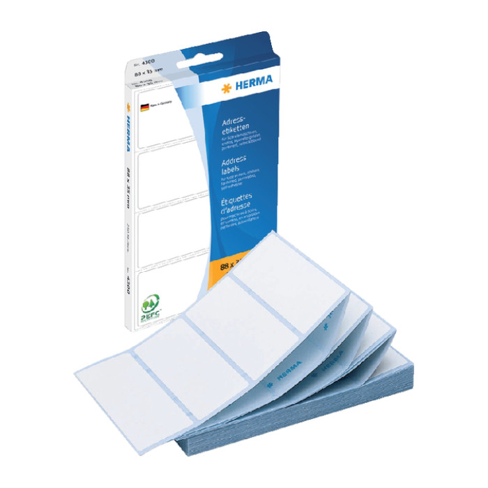 Etiket HERMA adres 4300 88x35mm 250stuks zig-zag