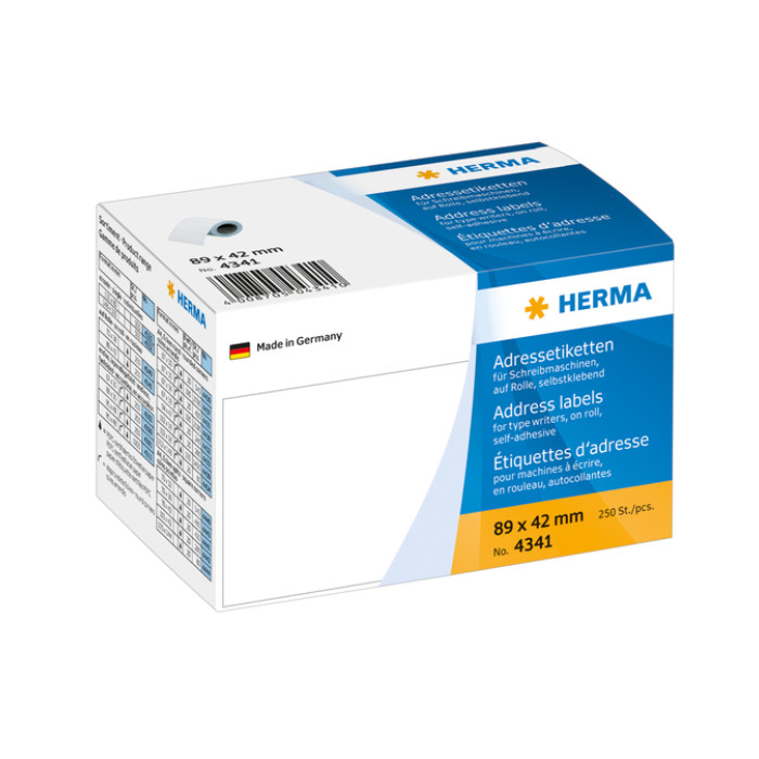 Etiket HERMA adres 4341 89X42mm op rol 250stuks