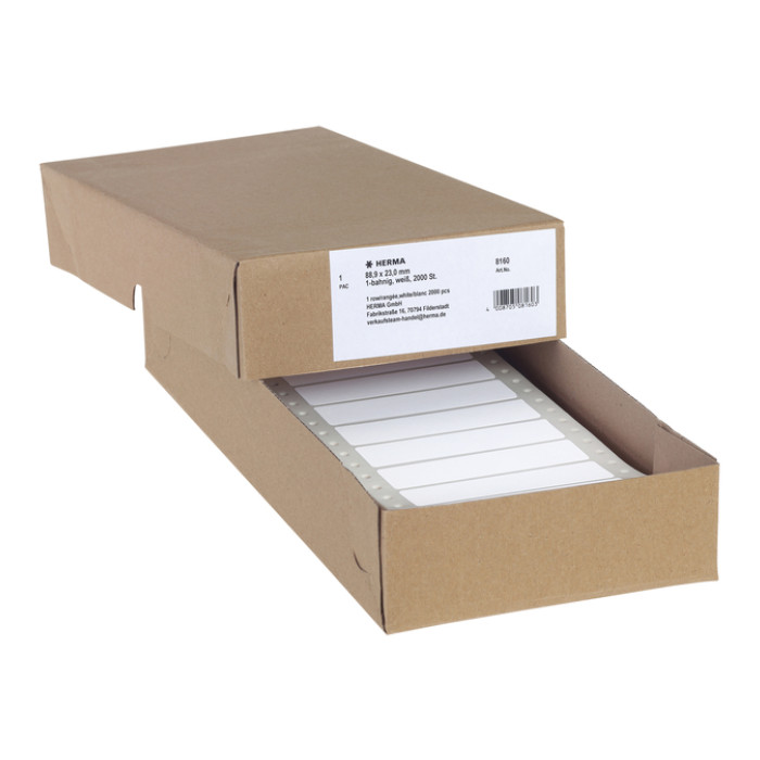 Etiket HERMA 8160 88.9x23mm 1-baans wit 2000stuks