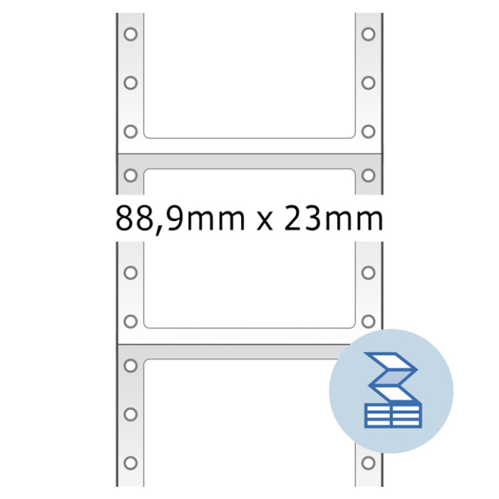 Etiket HERMA 8160 88.9x23mm 1-baans wit 2000stuks
