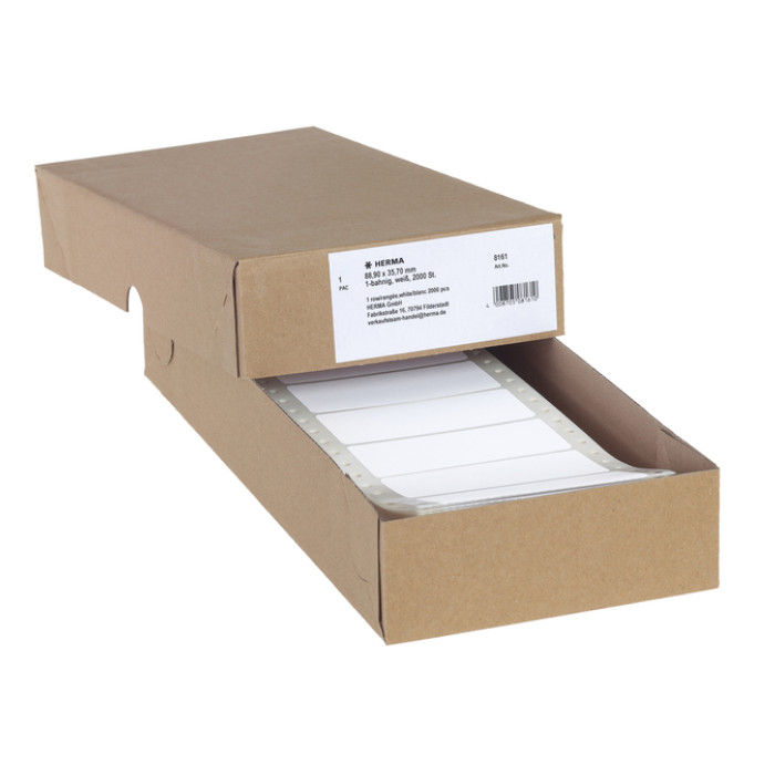 Etiket HERMA 8161 88.9x35.7mm 1-baans wit 2000stuks