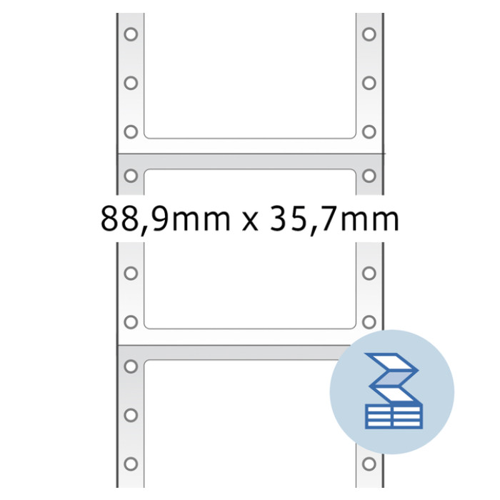 Etiket HERMA 8161 88.9x35.7mm 1-baans wit 2000stuks