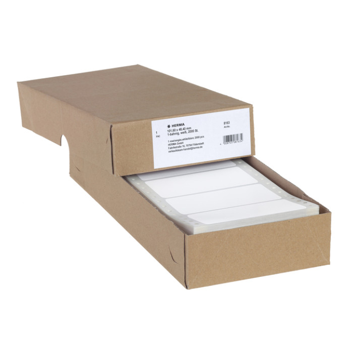Etiket HERMA 8163 101.6x48.4mm 1-baans wit 2000stuks
