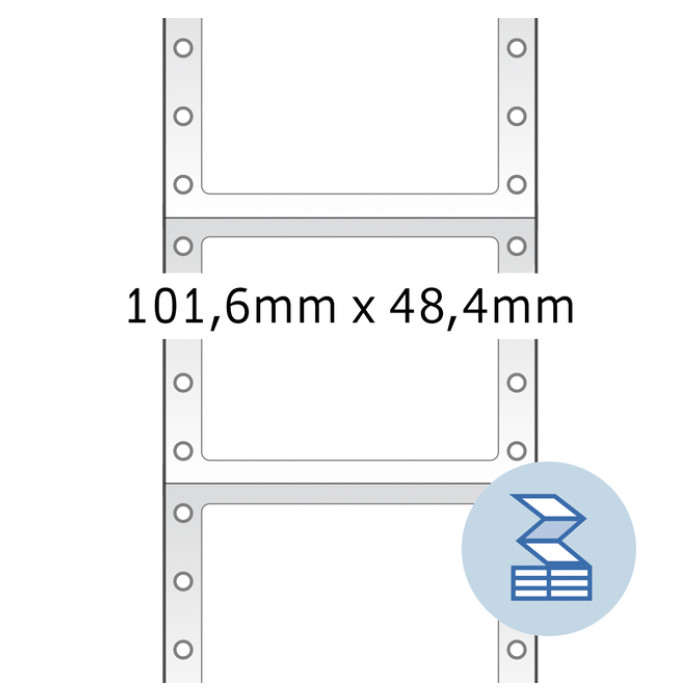 Etiket HERMA 8163 101.6x48.4mm 1-baans wit 2000stuks
