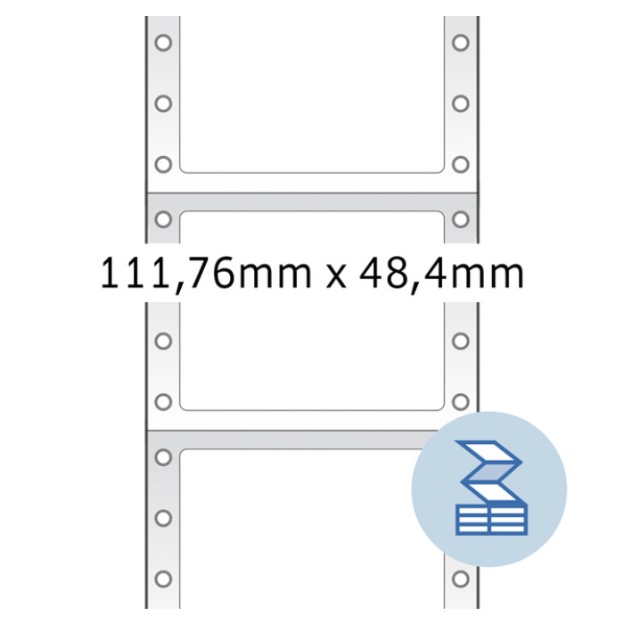 Etiket HERMA 8166 111.7x48.4mm 1-baans wit 2000stuks