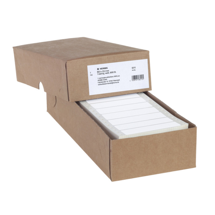 Etiket HERMA 8210 88.9x23Mm 1-baans wit 6000stuks