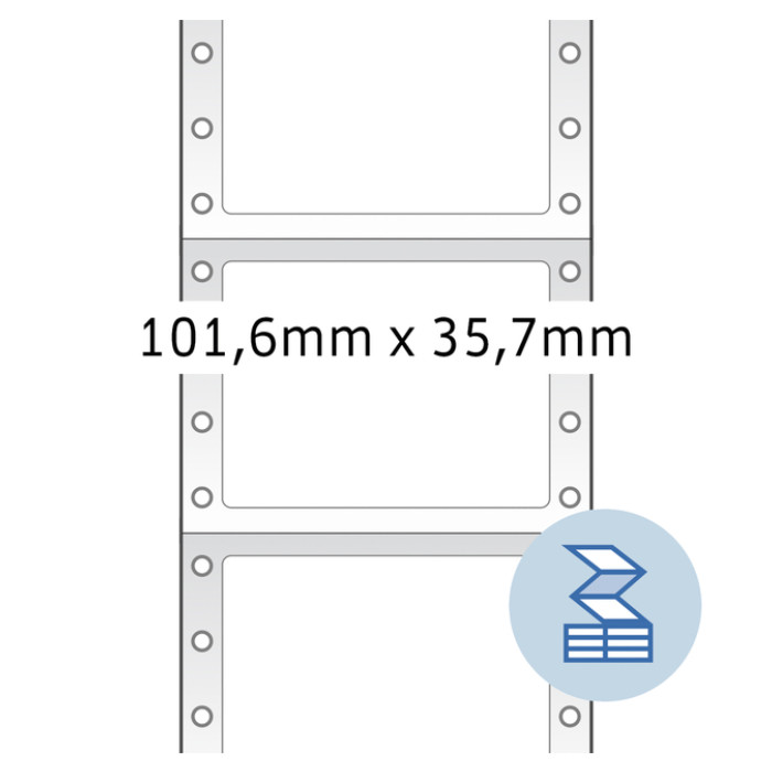 Etiket HERMA 8212 101.6x35.7mm 1-baans wit 4000stuks