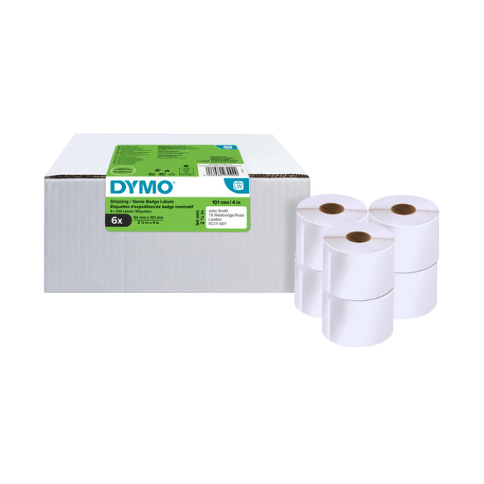 Etiket Dymo LabelWriter naamkaart 54x101mm 6 rollen á 220 stuks wit