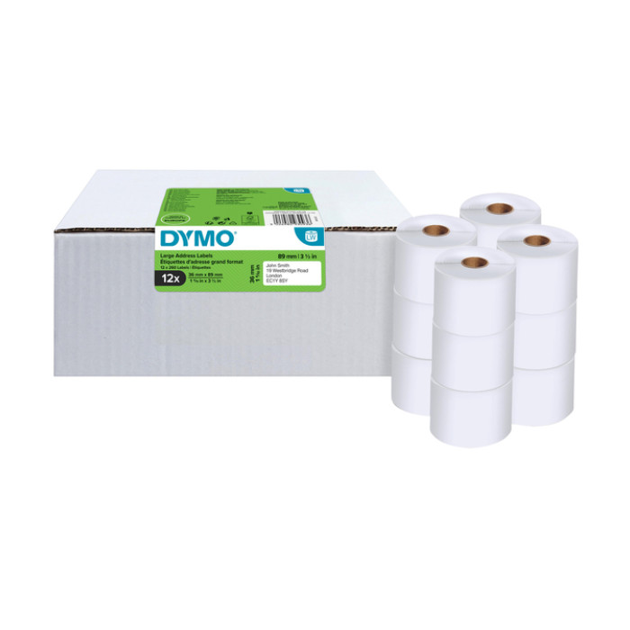 Etiket Dymo LabelWriter adressering 36x89mm 12 rollen á 260 stuks wit