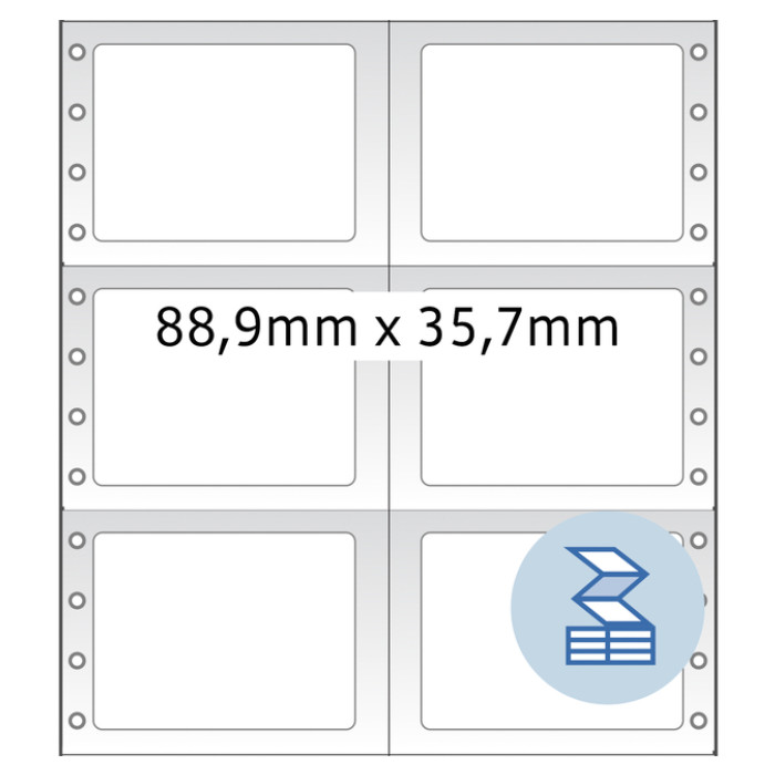 Etiket HERMA 8220 88.9x35.7mm 2-baans wit 8000stuks