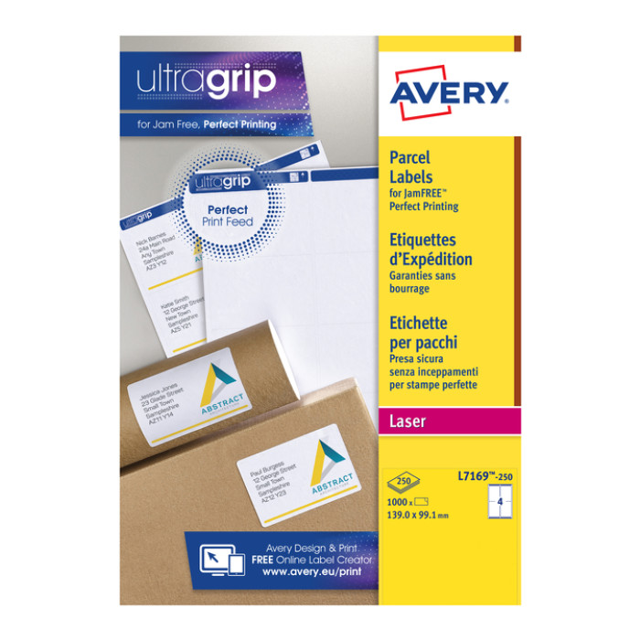 Etiket Avery L7169-250 99.1x139mm wit 1000 etiketten