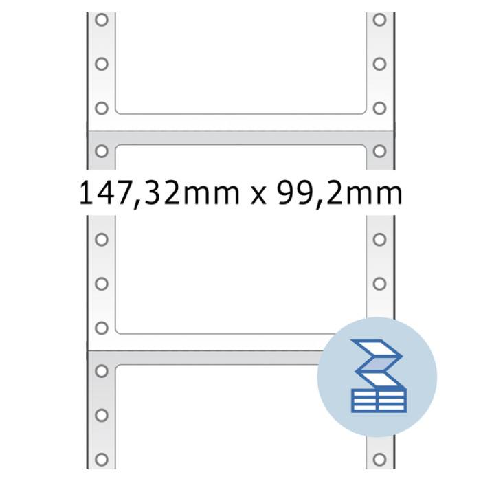 Etiket HERMA 8292 147.3x99.2mm 1-baans wit 3000stuks