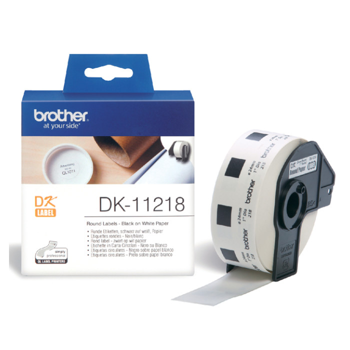 Etiket Brother DK-11218 rond 24mm 1 rol á 1000 stuks wit