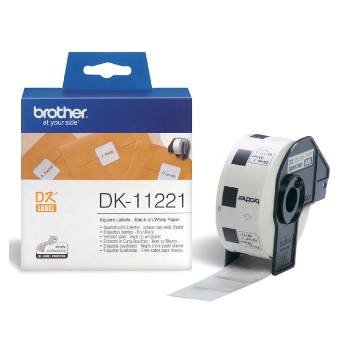 Etiket Brother DK-11221 vierkant 23x23mm 1 rol á 1000 stuks wit