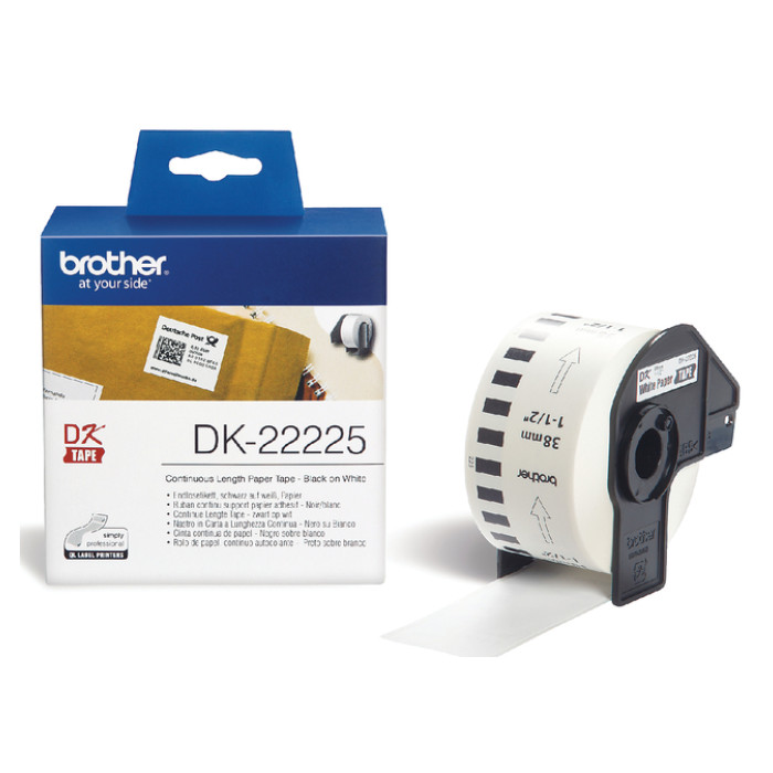 Etiket Brother DK-22225 doorlopend 38mm 1 rol á 30m wit