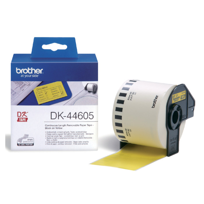 Etiket Brother DK-44605 doorlopend 62mm 1 rol á 30m geel
