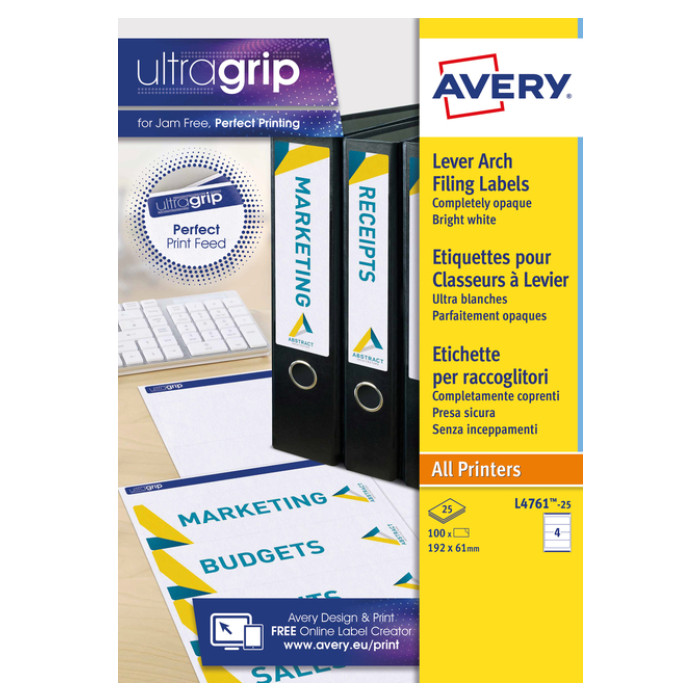 Rugetiket Avery Zweckform breed 61x192mm zelfklevend wit