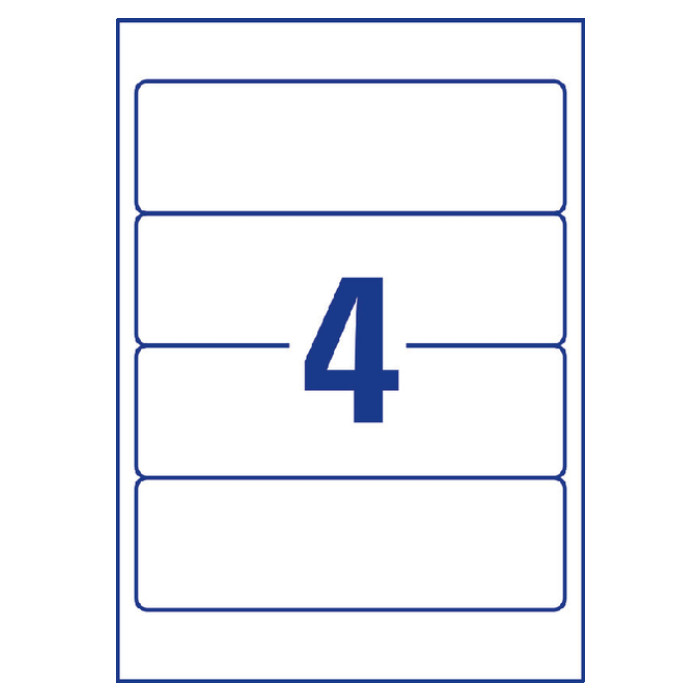 Rugetiket Avery Zweckform breed 59x192mm zelfklevend wit 25 vel