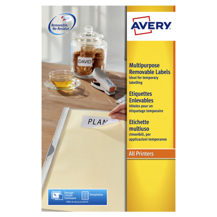 Etiket Avery L6025REV-25 63.5x46.6mm wit 450 etiketten