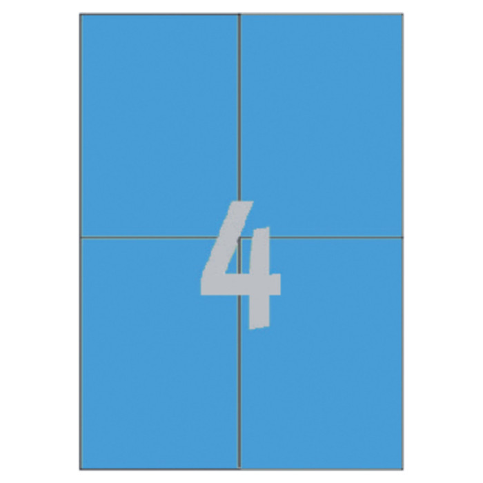 Etiket Avery Zweckform 3457 105x148mm A6 blauw 400stuks