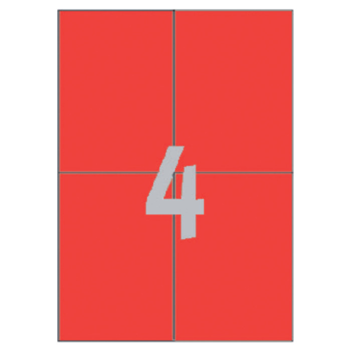 Etiket Avery Zweckform 3456 105x148mm A6 rood 400stuks