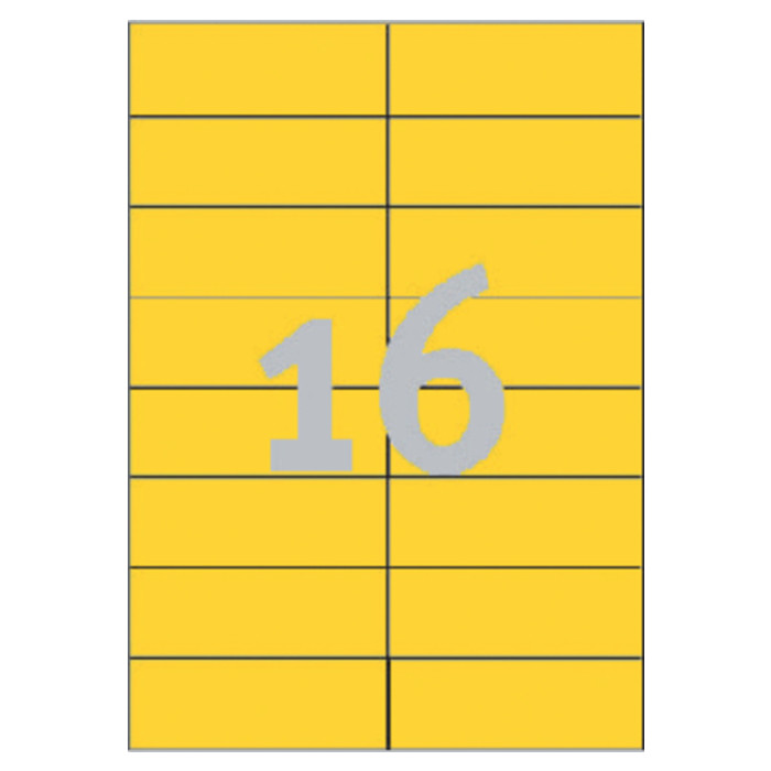 Etiket Avery Zweckform 3455 105x37mm geel 1600stuks